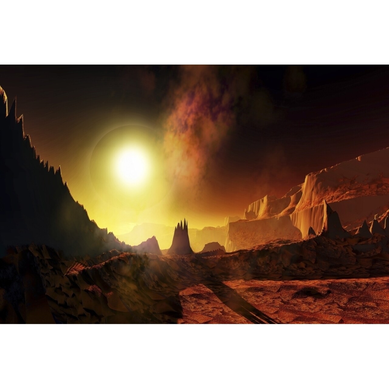A Large Sun Heats This Alien Planet Which Bakes In Its Glow Poster Print